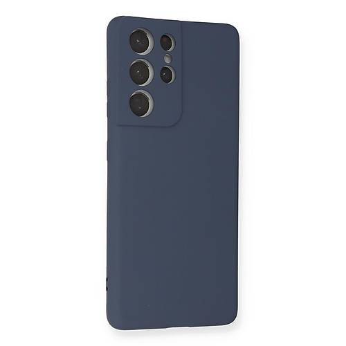 Galaxy S21 Ultra K�l�f Nano i�i Kadife Silikon - Gri