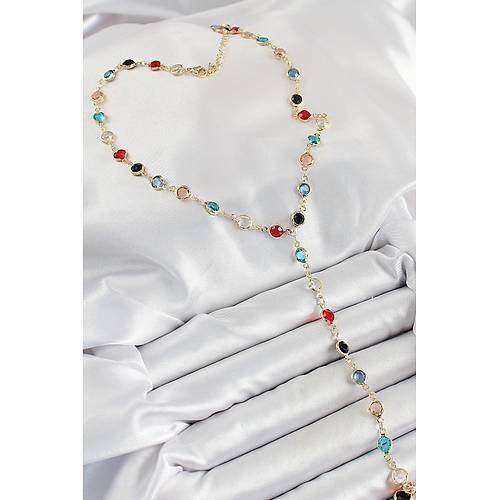 Pirin� Asorti Model Gold Renk Zirkon Ta�l� Y Kolye