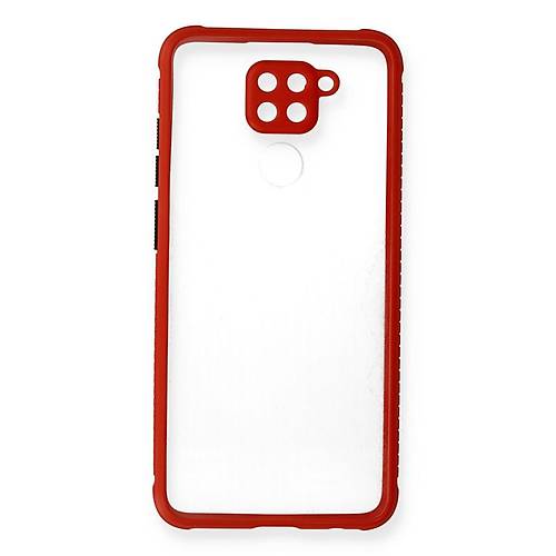 Redmi Note 9 K�l�f Miami �effaf Silikon - K�rm�z�