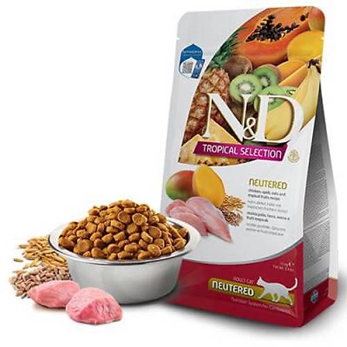 N&D Tropical Selection Tavuklu ve Tropikal Meyveli K�s�rla�t�r�lm�� Kedi Mamas� 10 Kg