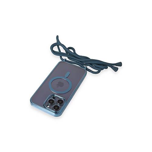 iPhone 12 Pro Max K�l�f Divo Lazer Ask�l� Magsafe Kapak - Sierra Blue