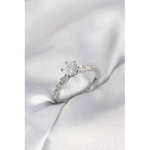 G�m�� Renk Zirkon Ta�l� Tek Ta� Model Kad�n Y�z�k