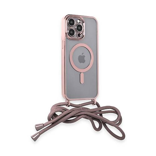 iPhone 12 Pro Max K�l�f Divo Lazer Ask�l� Magsafe Kapak - Pembe