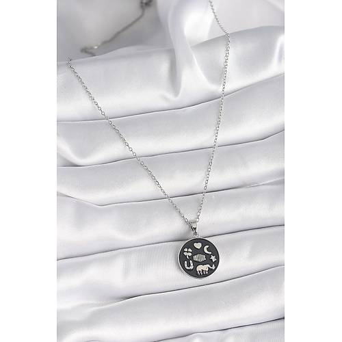 316L �elik G�m�� Renk Siyah Renk �ans Kolyesi