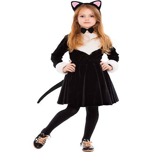 Kedi Kulak Ta� Kuyruk ve Papyon 3 l� Set �ocuk Boy Pembe Renk