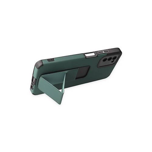 Galaxy A03S K�l�f Mega Standl� Silikon - Ye�il