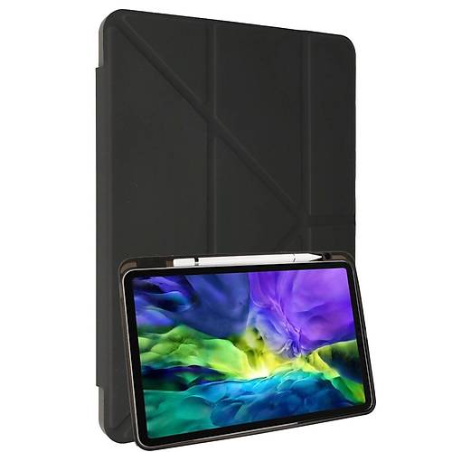 iPad Air 4 10.9 K�l�f Kalemlikli Mars Tablet K�l�f� - Koyu Gri