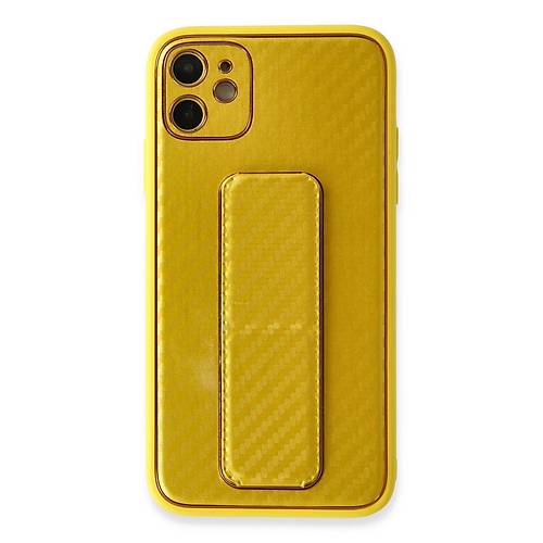 iPhone 12 K�l�f Coco Karbon Standl� Kapak - Sar�