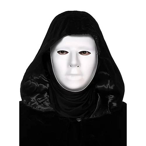 Siyah Kap��onlu 120 cm Pelerin ve Beyaz Boyanabilir Tam Y�z Maske