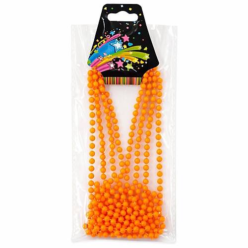 Neon Turuncu Boncuk Kolye 80 cm � Retro 80�ler 90�lar Parti Aksesuar�