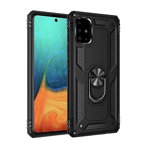Galaxy A71 K�l�f Sofya Y�z�kl� Silikon Kapak - Siyah