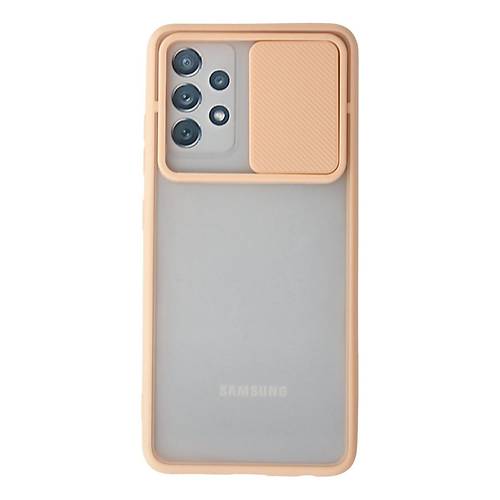 Galaxy A72 K�l�f Palm Buzlu Kamera S�rg�l� Silikon - Pembe