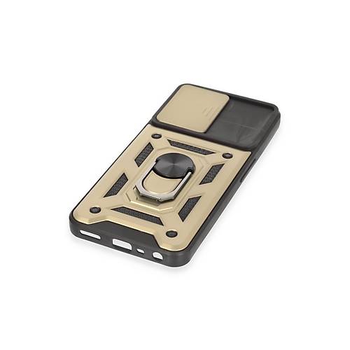 Realme C35 K�l�f Pars Lens Y�z�kl� Silikon - Gold