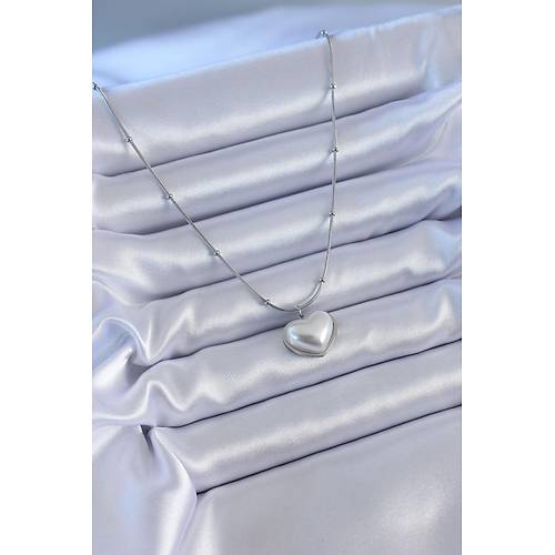 316L �elik G�m�� Renk �ncili Kalp Model Minimal Top Detay Kad�n Kolye