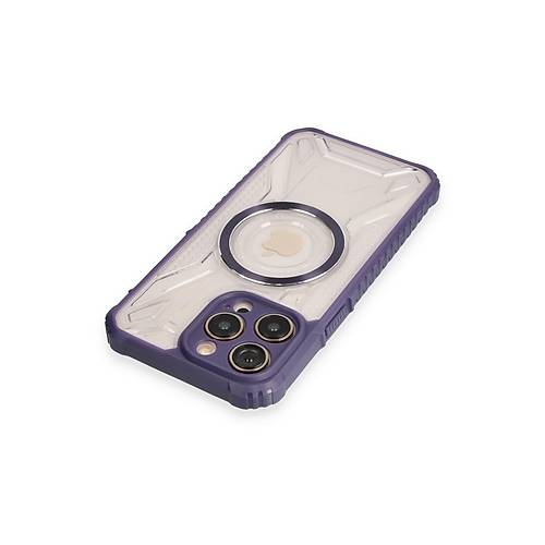 iPhone 12 Pro K�l�f Prag Magneticsafe Kapak - Derin Mor