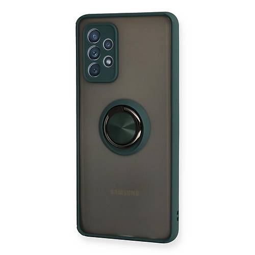Galaxy A72 K�l�f Montreal Y�z�kl� Silikon Kapak - Ye�il