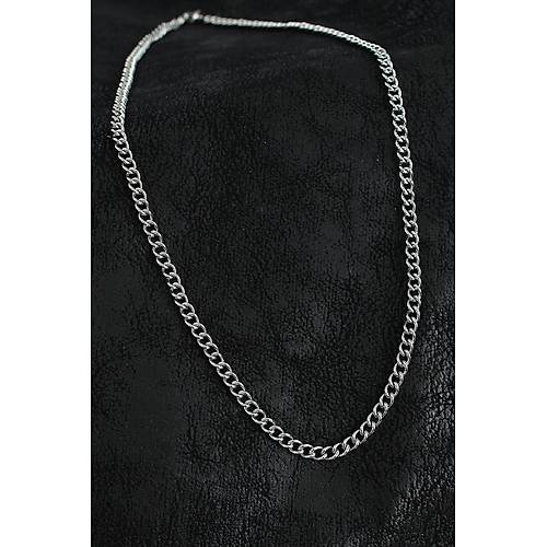 316L �elik Klasik Oval Zincir Model G�m�� Renk Erkek Kolye