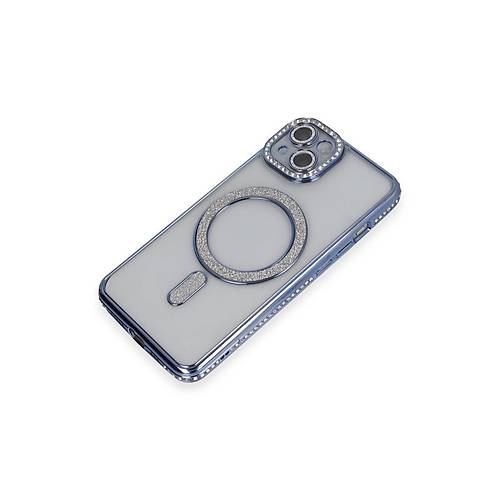 iPhone 13 K�l�f Joke Simli Magneticsafe K�l�f - Mavi