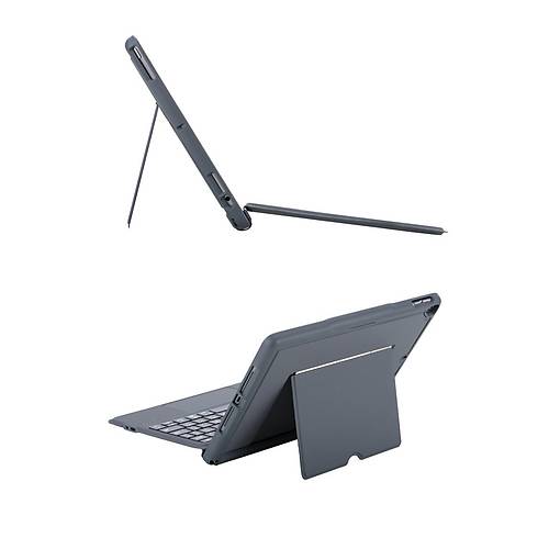 T5506D iPad 10.2 (9.Nesil) K�l�f Palermo Ledli Klavyeli Standl� Tablet K�l�f� - Siyah