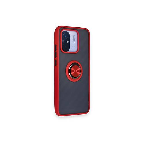 Redmi 12C K�l�f Montreal Y�z�kl� Silikon Kapak - K�rm�z�
