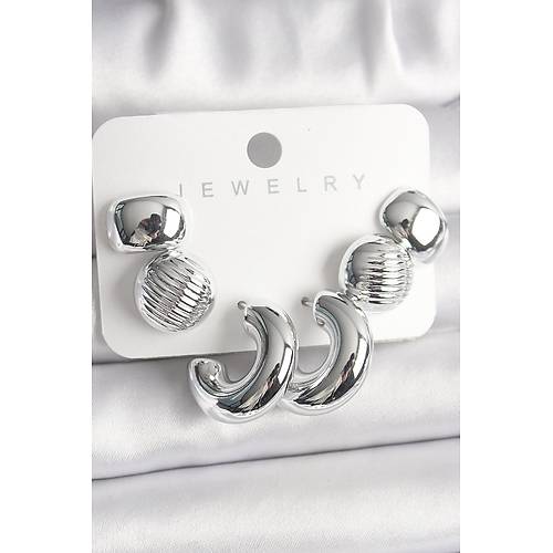 G�m�� Renk ��lemeli Daire Halka Model CCB Platik Kad�n K�pe Seti