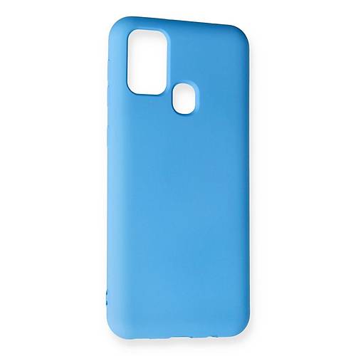 Galaxy M31 K�l�f Nano i�i Kadife Silikon - Mavi