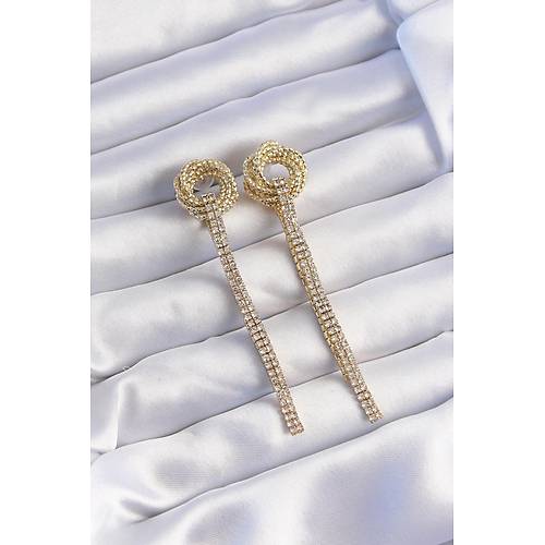 Pirin� Gold Renk Zirkon Ta�l� K�vr�m Detay Sallant�l� K�pe