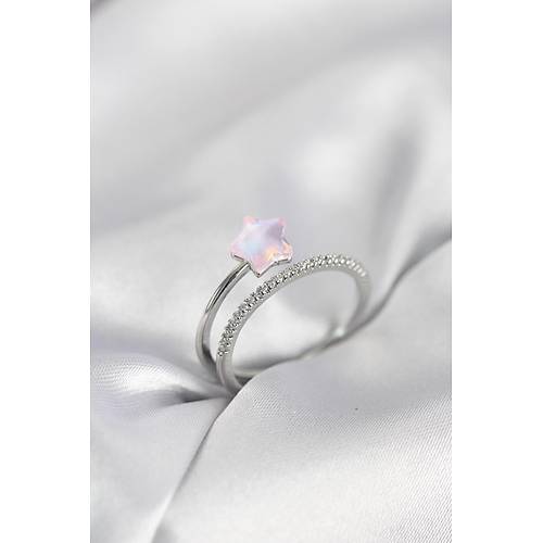 G�m�� Renk Zirkon Ta�l� Pembe Halley Model Kad�n Y�z�k