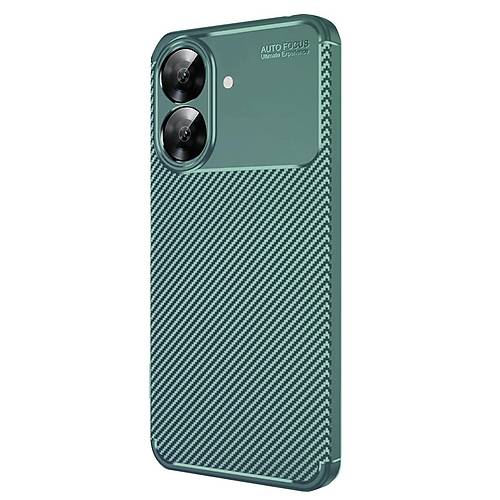 Realme Note 60 K�l�f Auto Focus Karbon Kapak - Koyu Ye�il