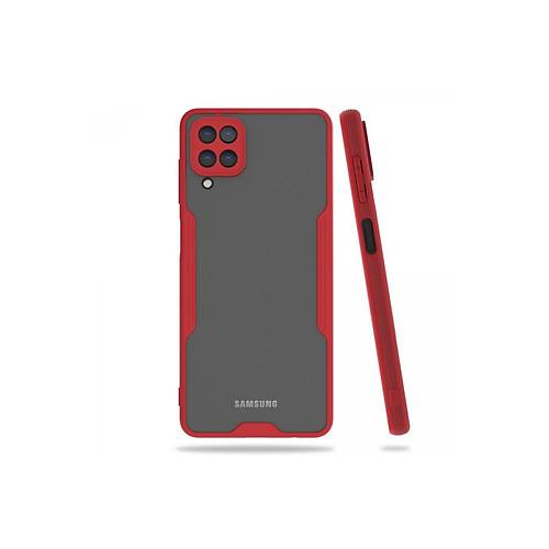 Galaxy A22 K�l�f Platin Silikon - K�rm�z�