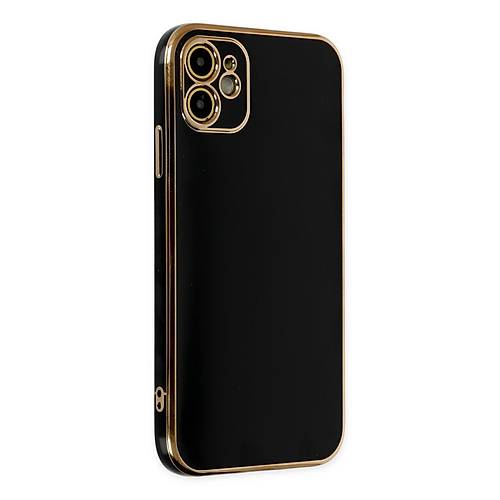 iPhone 12 K�l�f Volet Silikon - Siyah
