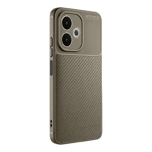 A5 Pro 4G K�l�f Auto Focus Karbon Kapak - Kahverengi