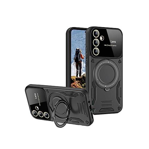 Galaxy S24 FE K�l�f Joy Lens Standl� Kapak - Siyah