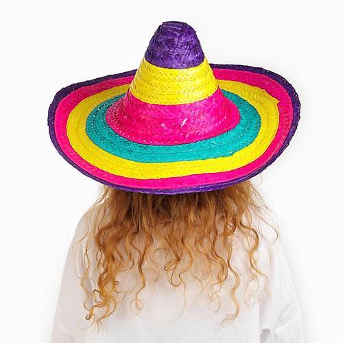 Sombrero Meksika �apkas� Renkli �rme Has�r �ocuk Boy