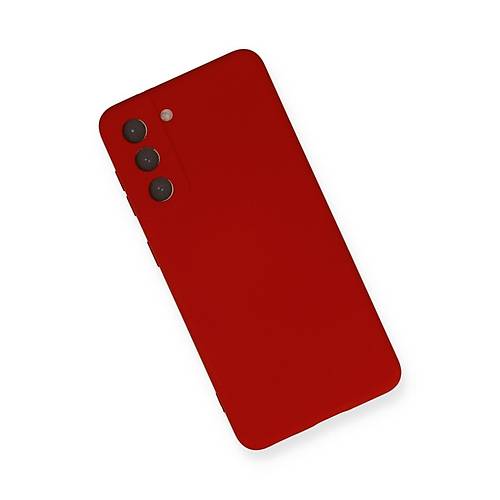 Galaxy S21 K�l�f Nano i�i Kadife Silikon - K�rm�z�