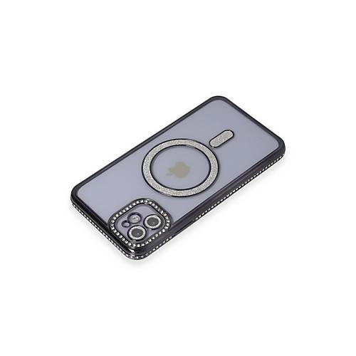 iPhone 11 K�l�f Joke Simli Magneticsafe K�l�f - Siyah