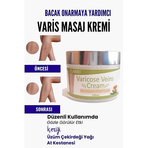 Var.is B�lgesi I�in Bacak Onarmaya Yard�mc� Ve Besleyici Varicose Masaj Kremi 100 ml