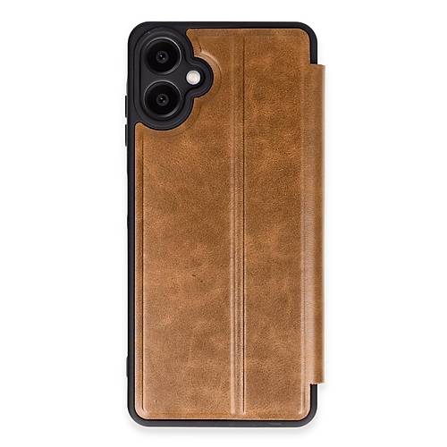 Galaxy A06 K�l�f Flip Cover - Taba