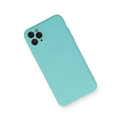 iPhone 11 Pro Max K�l�f Nano i�i Kadife Silikon - Turkuaz