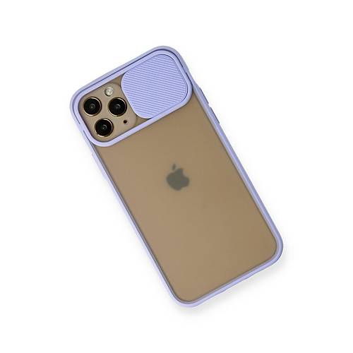 iPhone 11 Pro K�l�f Palm Buzlu Kamera S�rg�l� Silikon - Lila