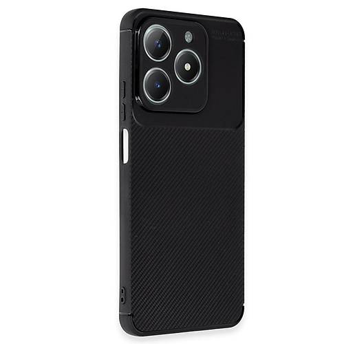 Realme C61 K�l�f Auto Focus Karbon Kapak - Siyah