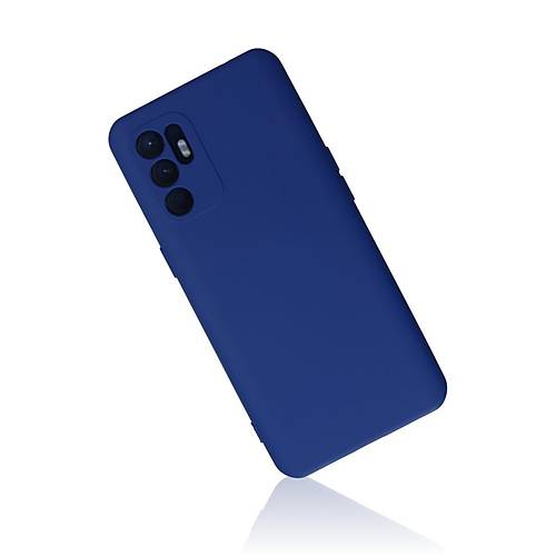 Reno 6 K�l�f Nano i�i Kadife Silikon - Mavi