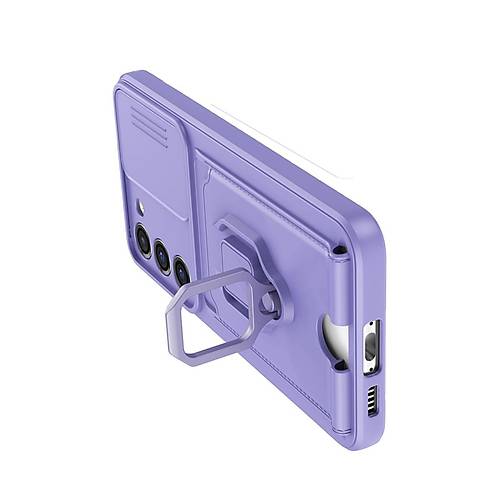 Galaxy S24 Plus K�l�f Zuma Kartvizitli Y�z�kl� Silikon - Lila