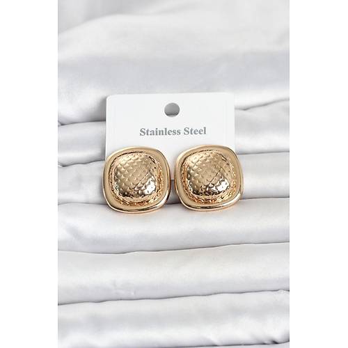 316L �elik Gold Renk D��me Model Kad�n K�pe
