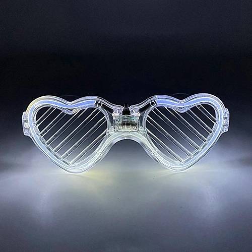 Beyaz LED I��kl� Kalp G�zl�k � 3 Modlu Parti & Glow G�zl���