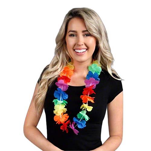 Hawaii �i�ekli Boyun Kolyesi - Renkli Tropikal Parti Leisi