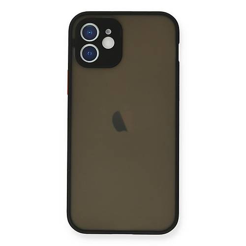 iPhone 12 Mini K�l�f Montreal Silikon Kapak - Siyah