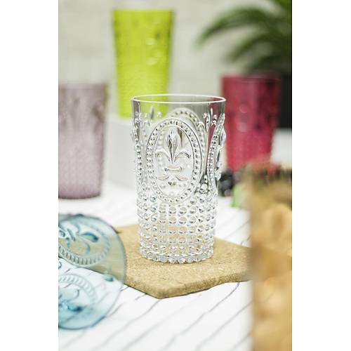 Akrilik Renkli 6'l� Uzun Bardak & Su Me�rubat Barda�� 750 ml ( B�y�k Boy & Cam De�ildir )