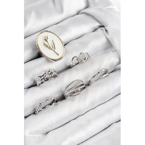 Pirin� Zirkon Ta�l� Lale Model G�m�� Renk Kad�n Y�z�k Kombin Set