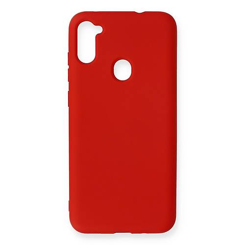 Galaxy A11 K�l�f Nano i�i Kadife Silikon - K�rm�z�